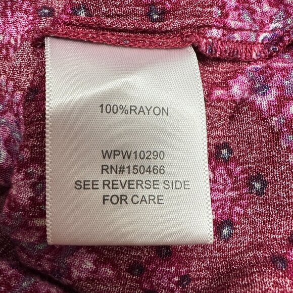 Magnolia Grace Top Womens 2X Sleeveless Floral Print Red Pink Rayon - Picture 6 of 8